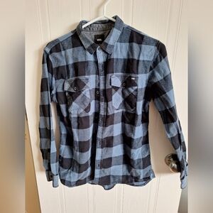 Vans Blue and Black Checkered Shirt
